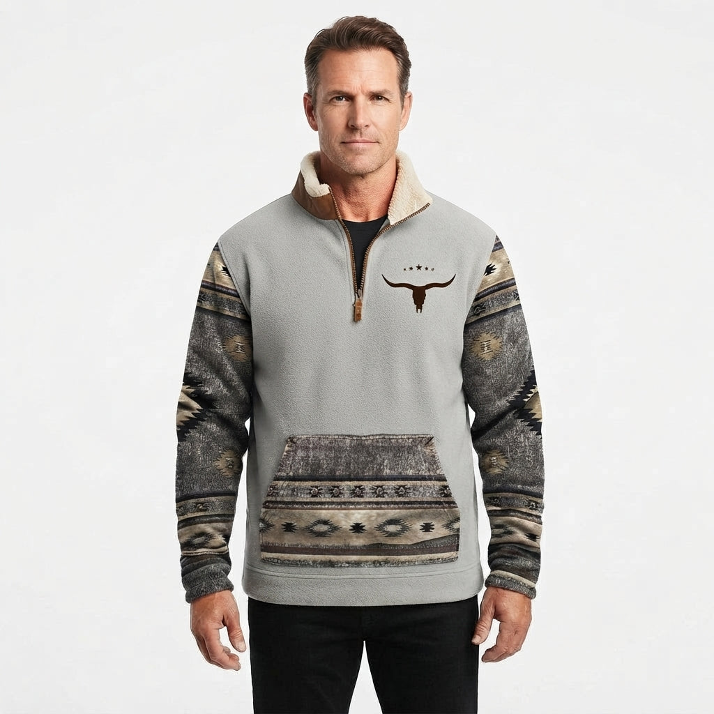 Veste Polaire pour Homme à Col Sherpa et Demi-Zip