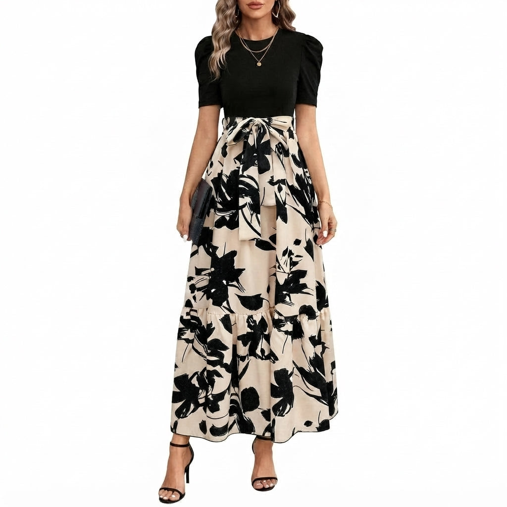 Robe Maxi Coupe A à Imprimé Botanique pour Femme