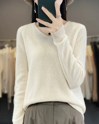 Pull en Maille à Col V pour Femme