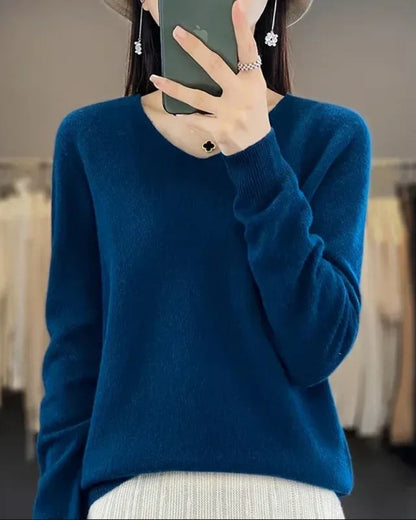 Pull en Maille à Col V pour Femme