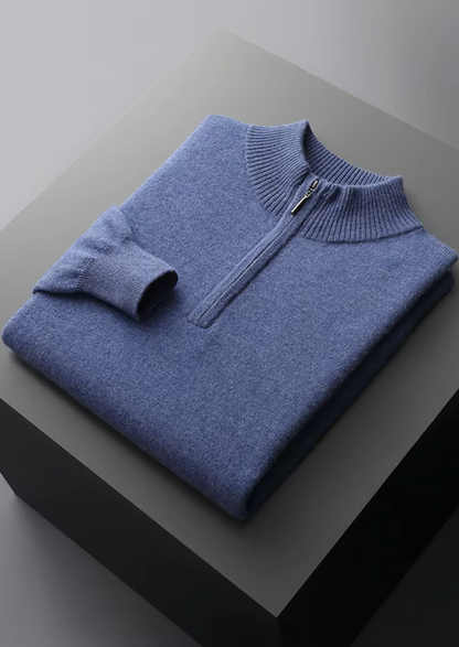 Pull Demi-Zip en Maille Fine pour Homme