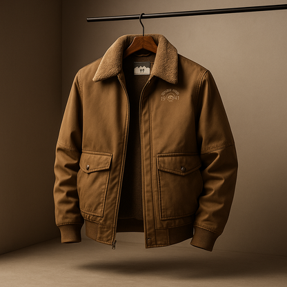 Blouson Aviateur à Col Bordé de Fausse Fourrure pour Homme