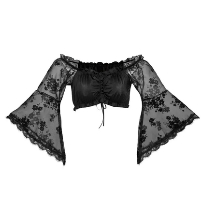Blouse de Dirndl à Manches Bouffantes pour Femme