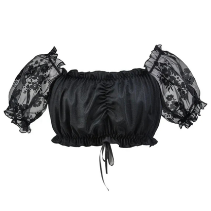 Blouse de Dirndl à Manches Bouffantes pour Femme