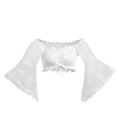Blouse de Dirndl à Manches Bouffantes pour Femme