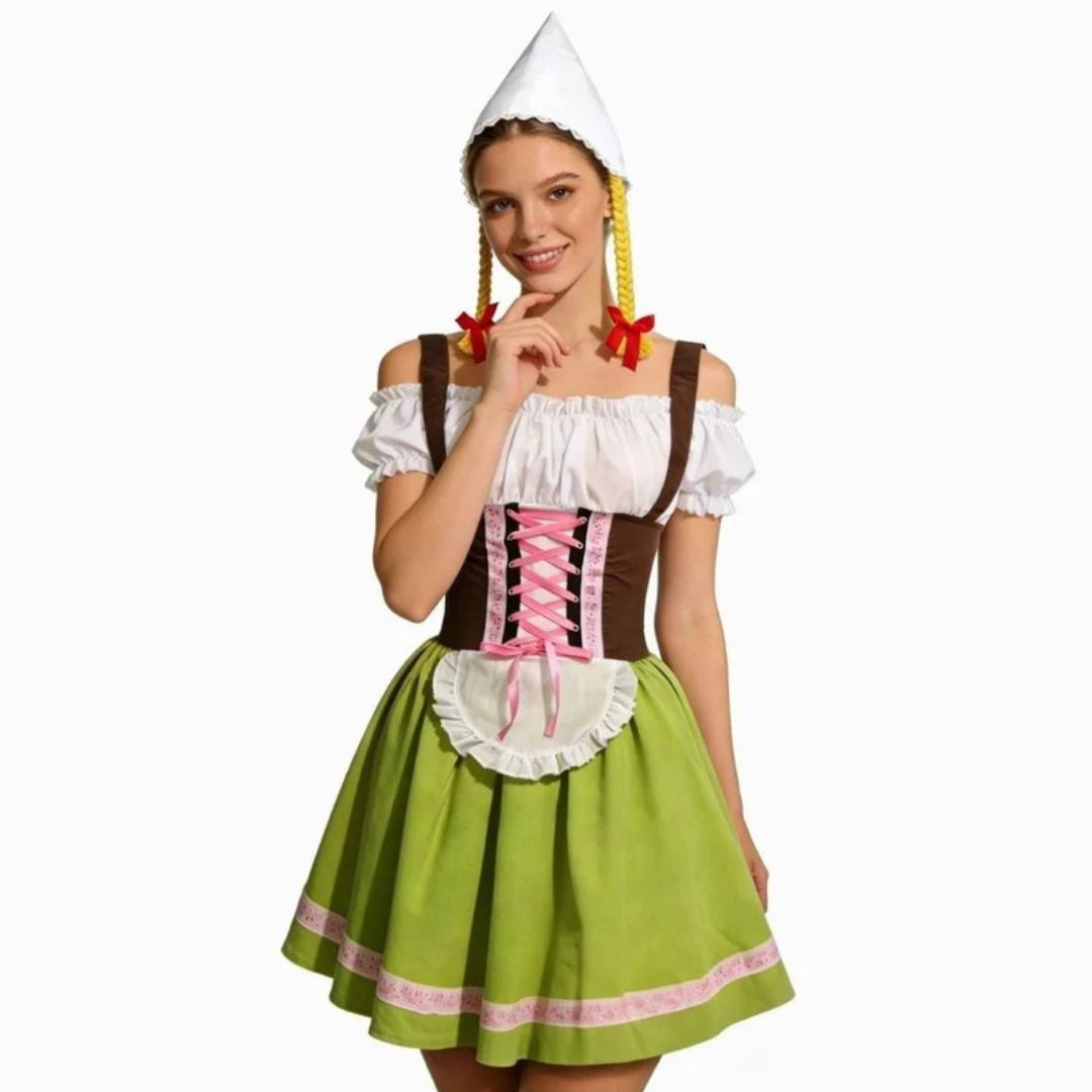 Dirndl en Dentelle en Vert pour Femme