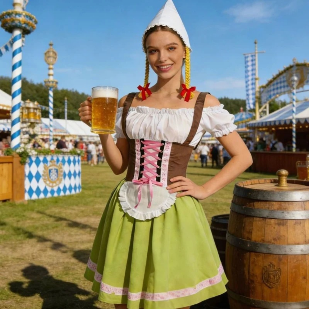 Dirndl en Dentelle en Vert pour Femme