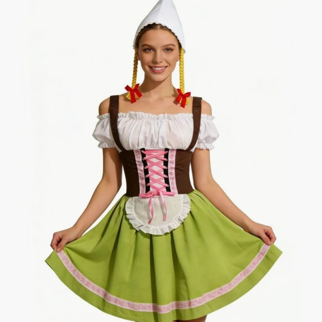 Dirndl en Dentelle en Vert pour Femme