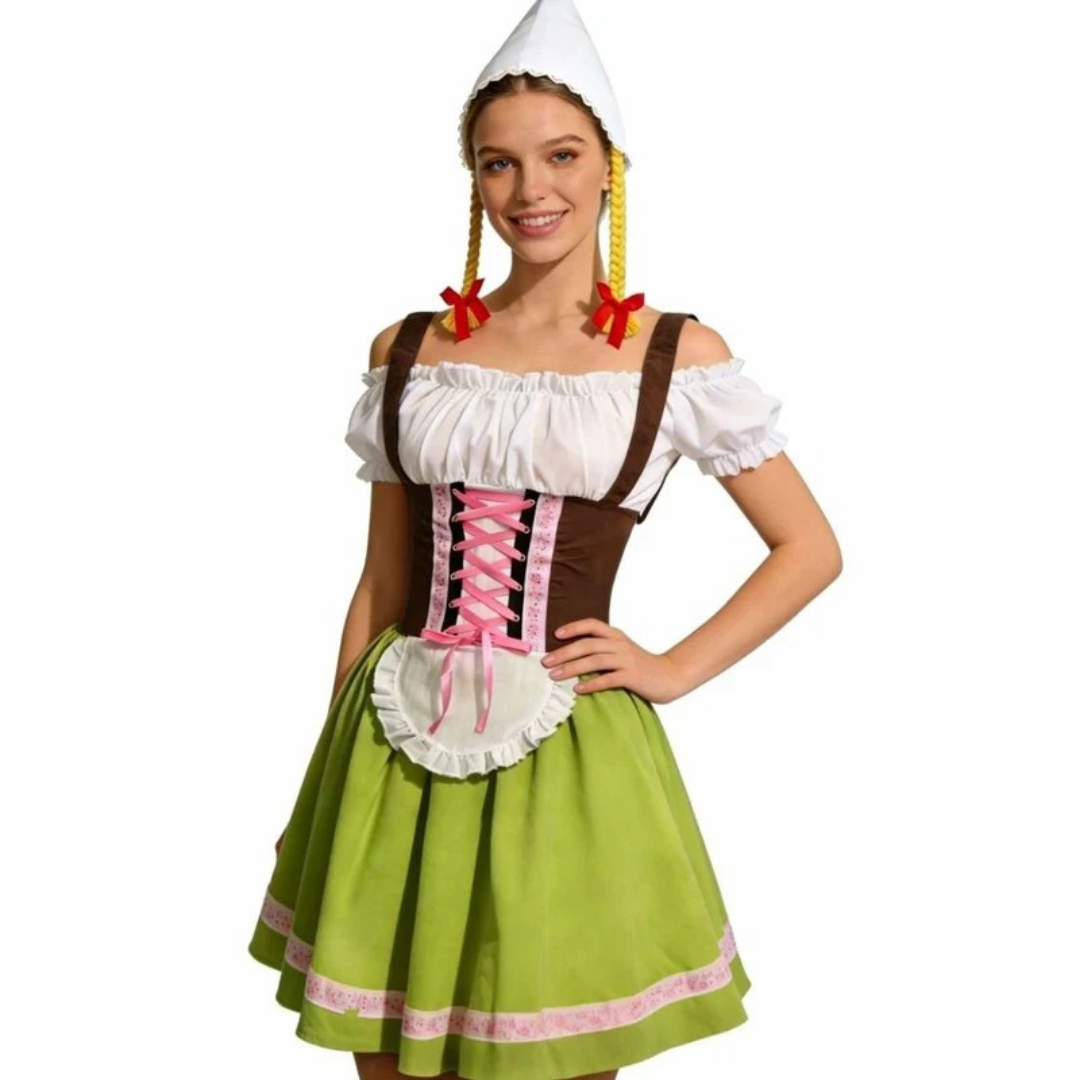 Dirndl en Dentelle en Vert pour Femme