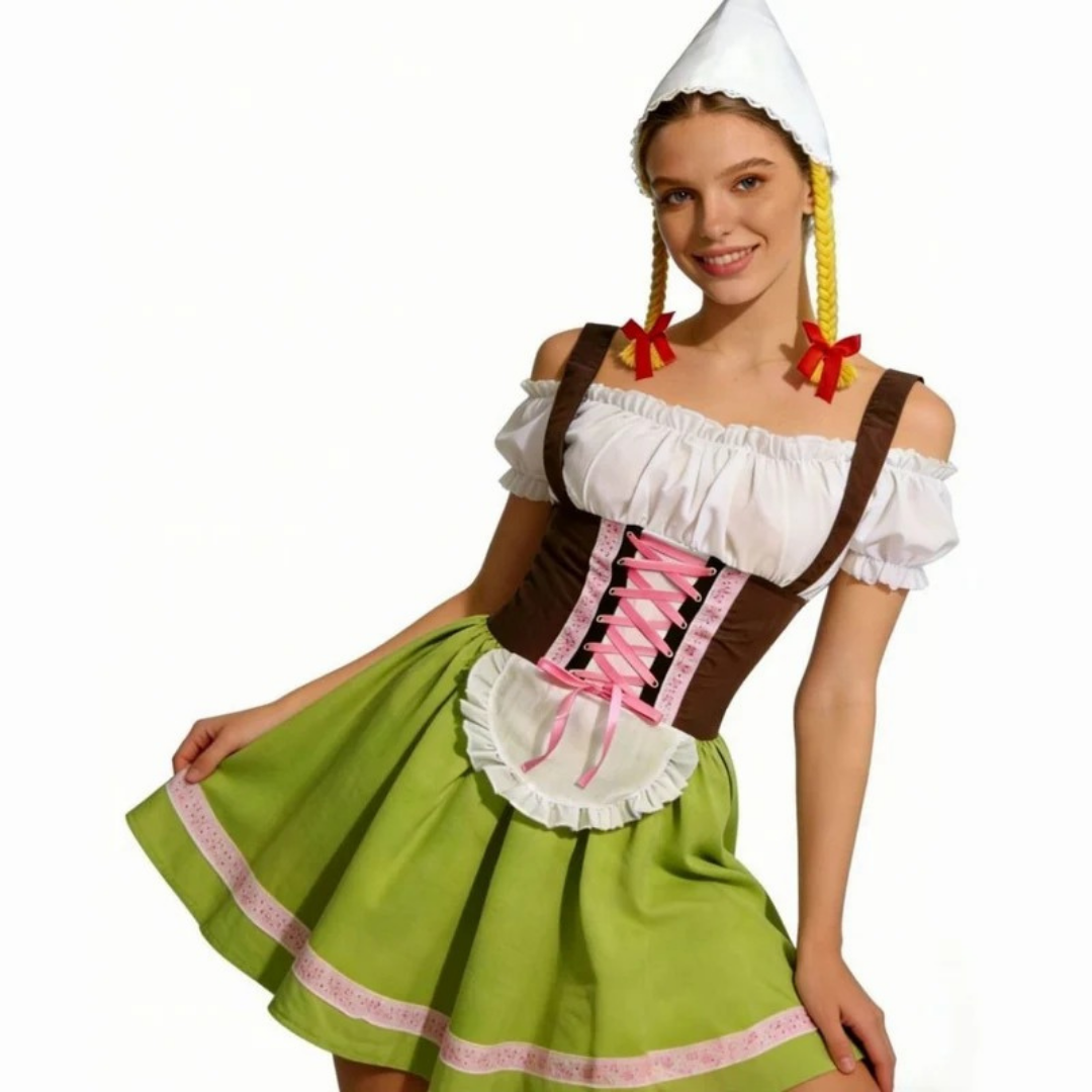 Dirndl en Dentelle en Vert pour Femme
