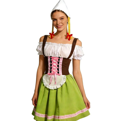 Dirndl en Dentelle en Vert pour Femme