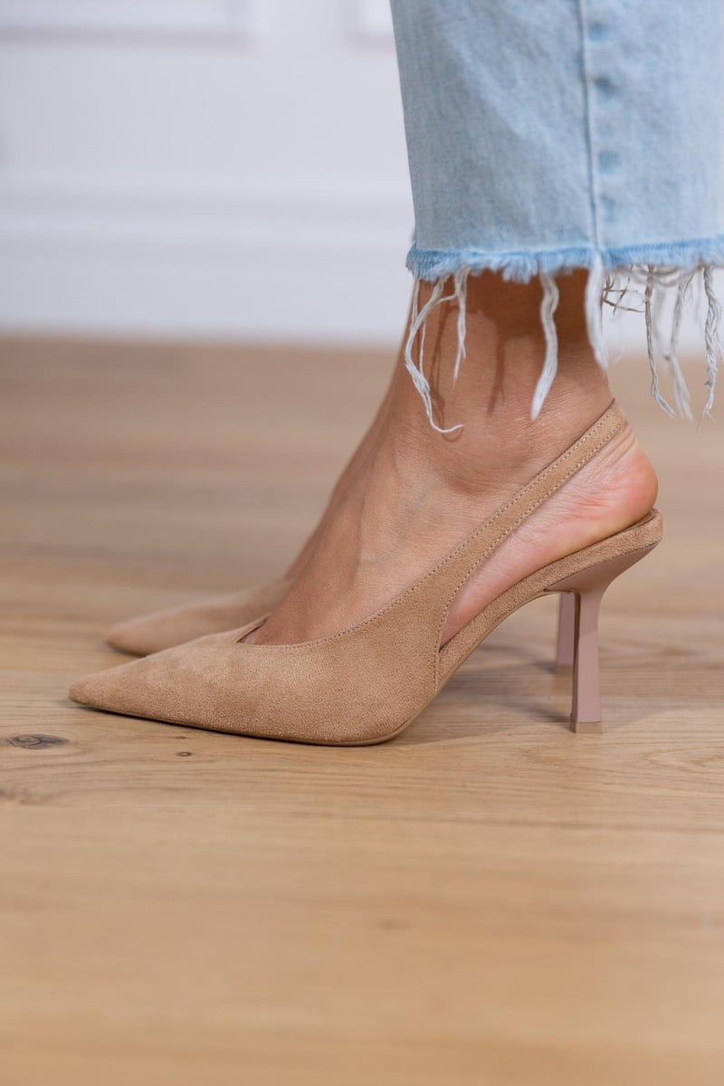 Escarpins Slingback à Talon Moyen et Bout Pointu pour Femme