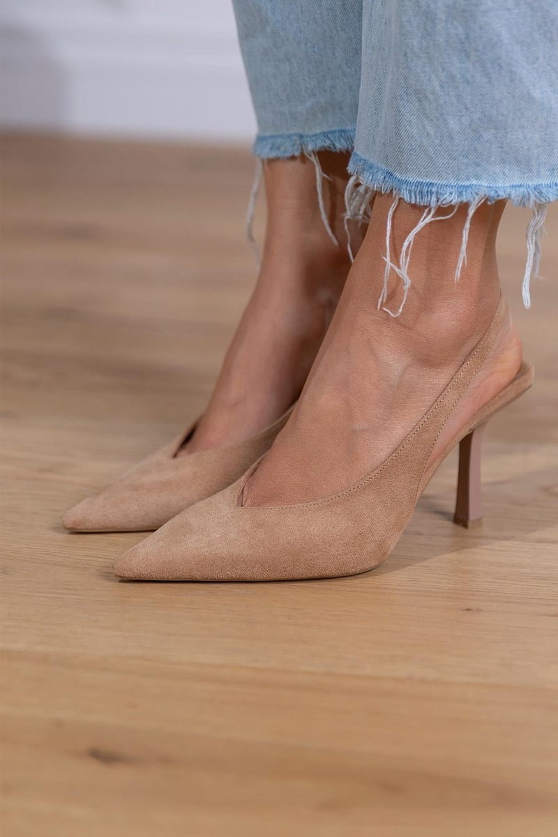 Escarpins Slingback à Talon Moyen et Bout Pointu pour Femme