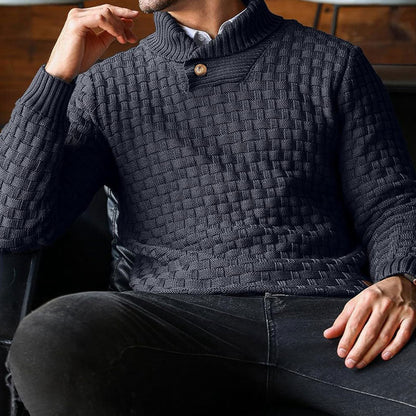 Pull à Col Montant en Maille Gaufrée pour Homme