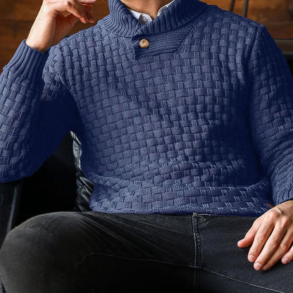 Pull à Col Montant en Maille Gaufrée pour Homme