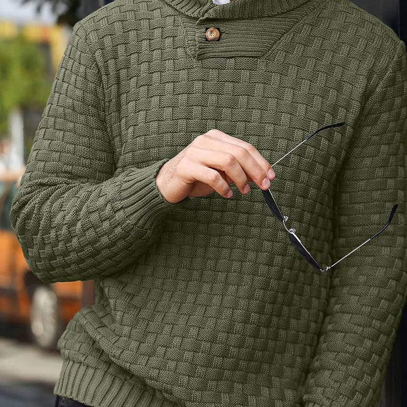 Pull à Col Montant en Maille Gaufrée pour Homme