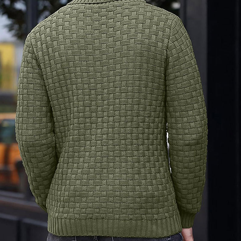 Pull à Col Montant en Maille Gaufrée pour Homme