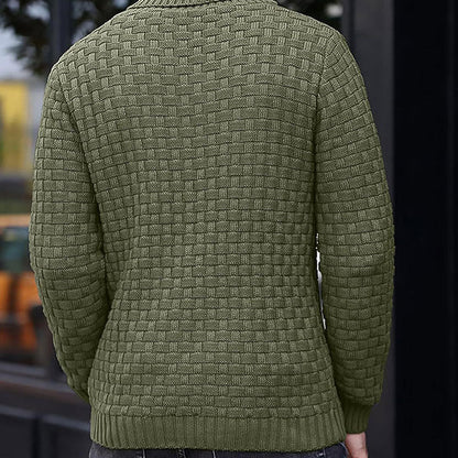 Pull à Col Montant en Maille Gaufrée pour Homme