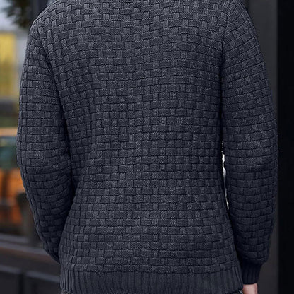 Pull à Col Montant en Maille Gaufrée pour Homme