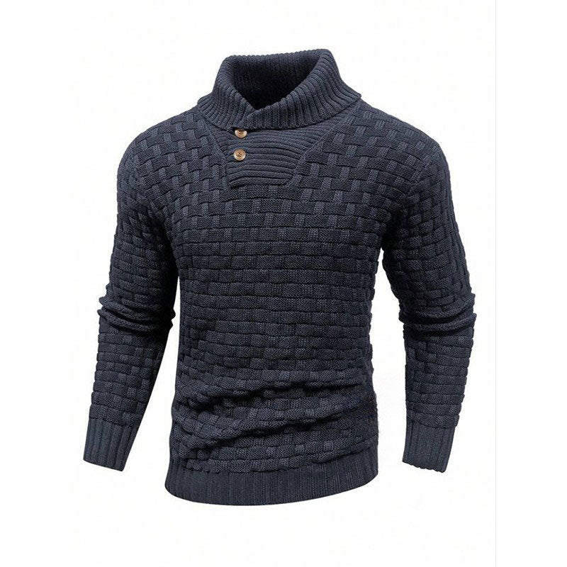 Pull à Col Montant en Maille Gaufrée pour Homme