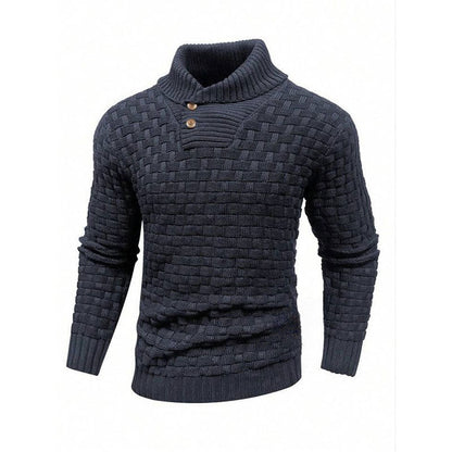 Pull à Col Montant en Maille Gaufrée pour Homme