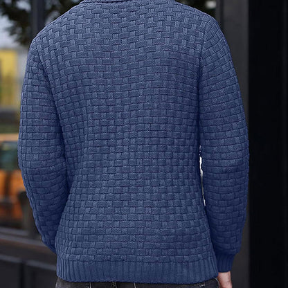 Pull à Col Montant en Maille Gaufrée pour Homme