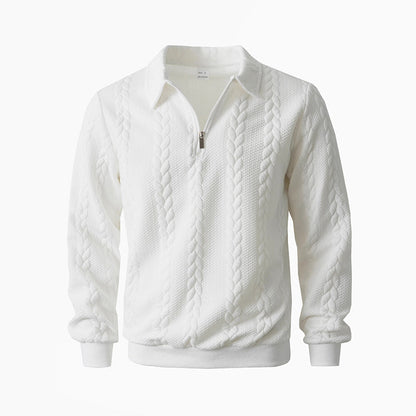Pull Demi-Zip à Torsades pour Homme