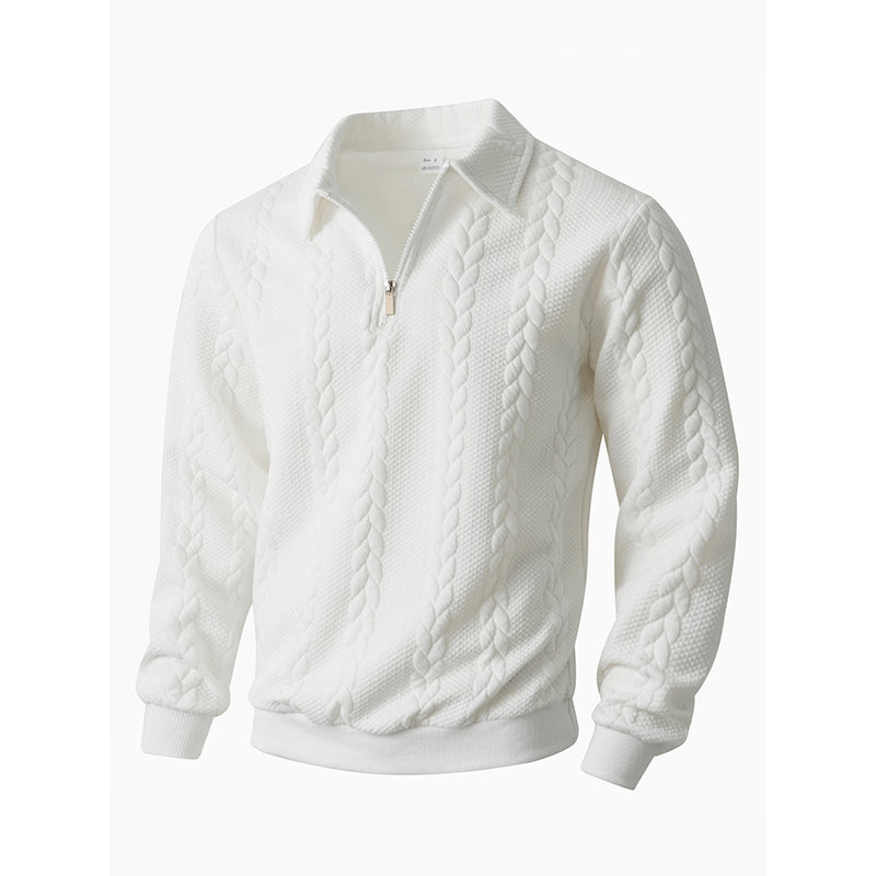 Pull Demi-Zip à Torsades pour Homme