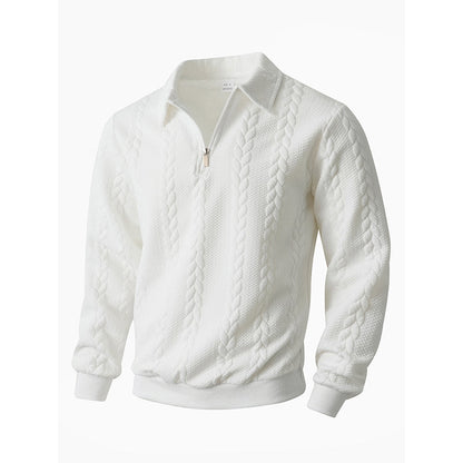 Pull Demi-Zip à Torsades pour Homme