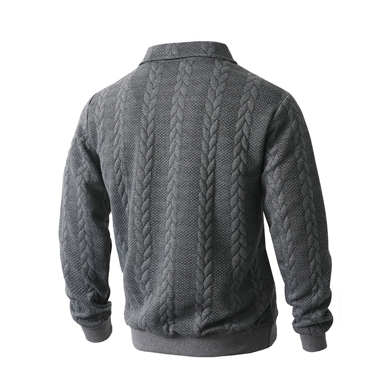 Pull Demi-Zip à Torsades pour Homme