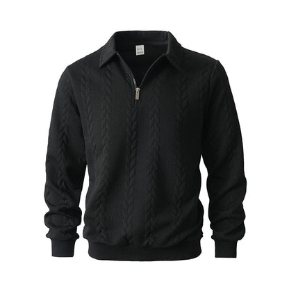 Pull Demi-Zip à Torsades pour Homme