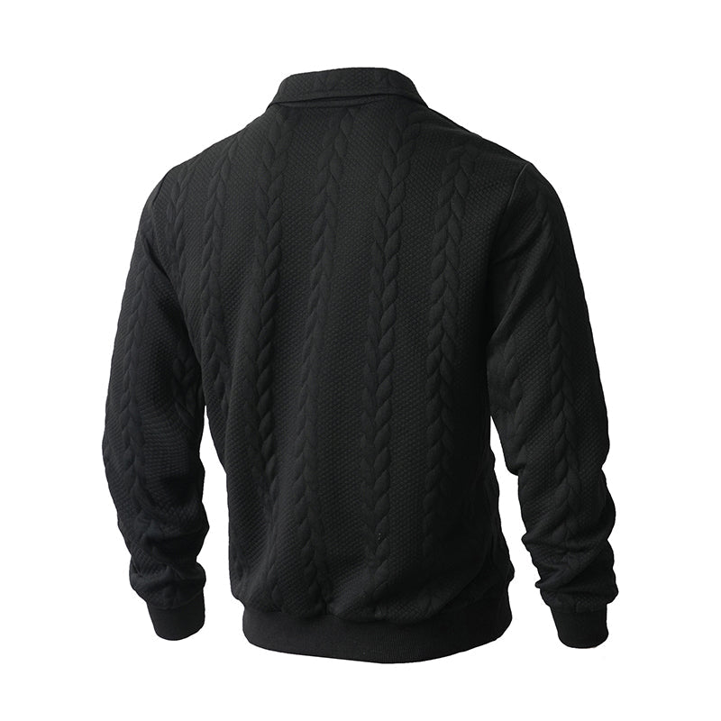Pull Demi-Zip à Torsades pour Homme