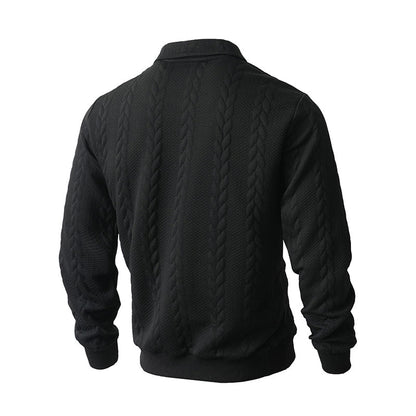Pull Demi-Zip à Torsades pour Homme