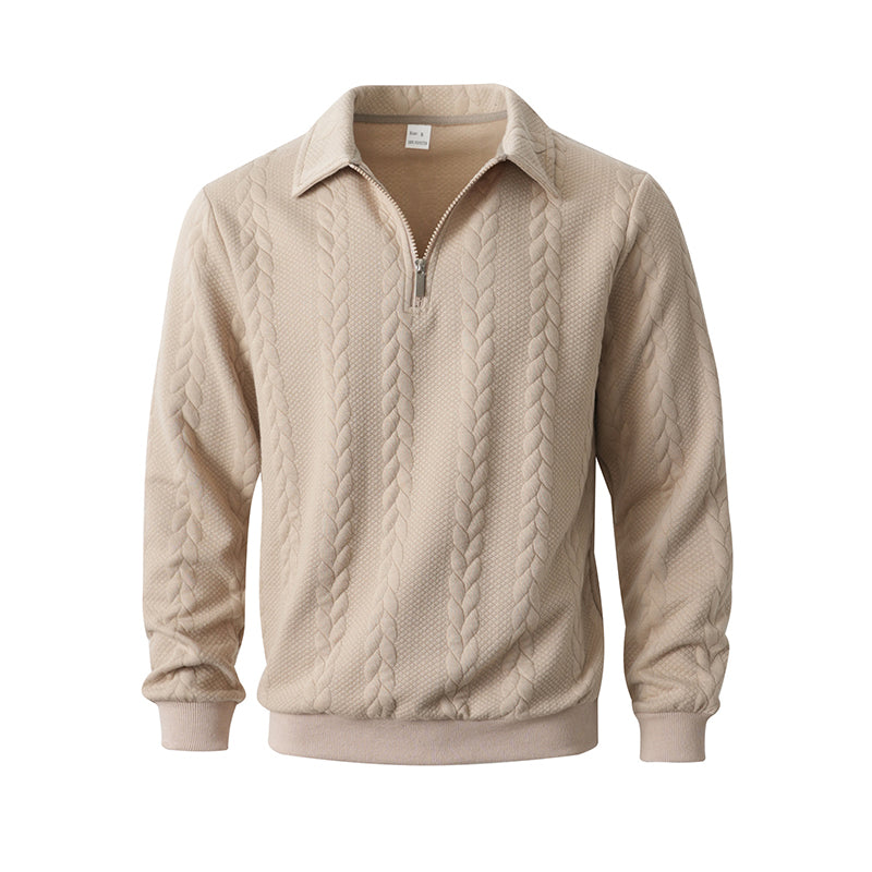 Pull Demi-Zip à Torsades pour Homme