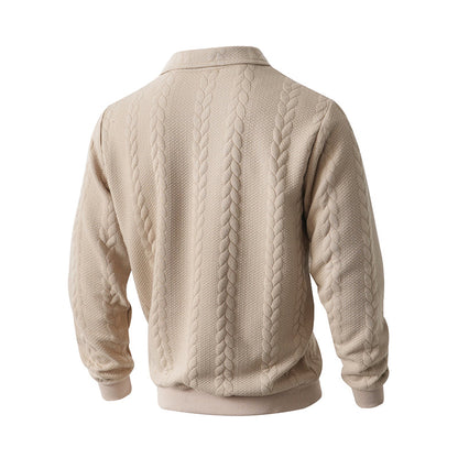Pull Demi-Zip à Torsades pour Homme