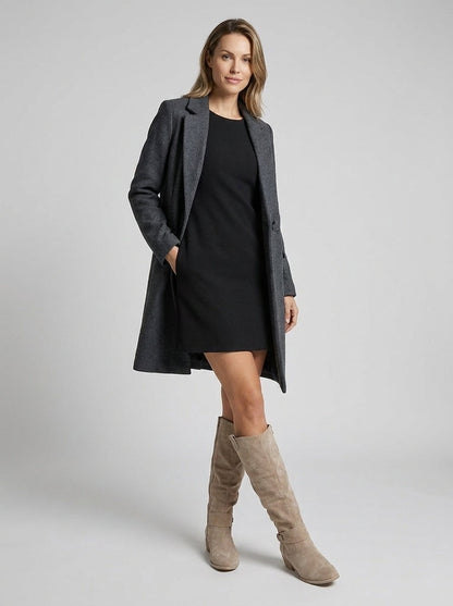 Bottes Hautes en Daim à Boucle pour Femme