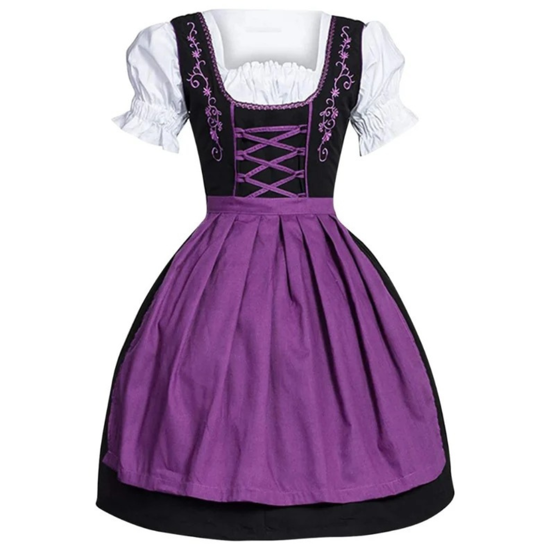 Dirndl Brodé avec Tablier pour Femme