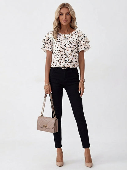 Blouse Femme avec Volants Flatteurs