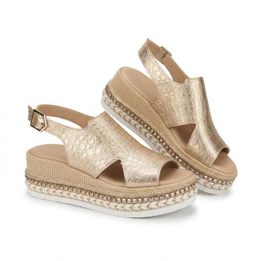 Sandales en PU pour Femme avec Semelle Rembourrée