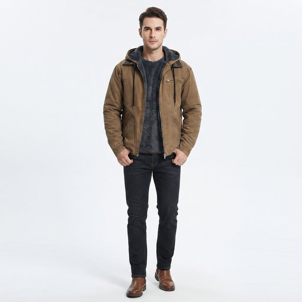 Veste d'Automne Ajustée pour Homme avec Poches