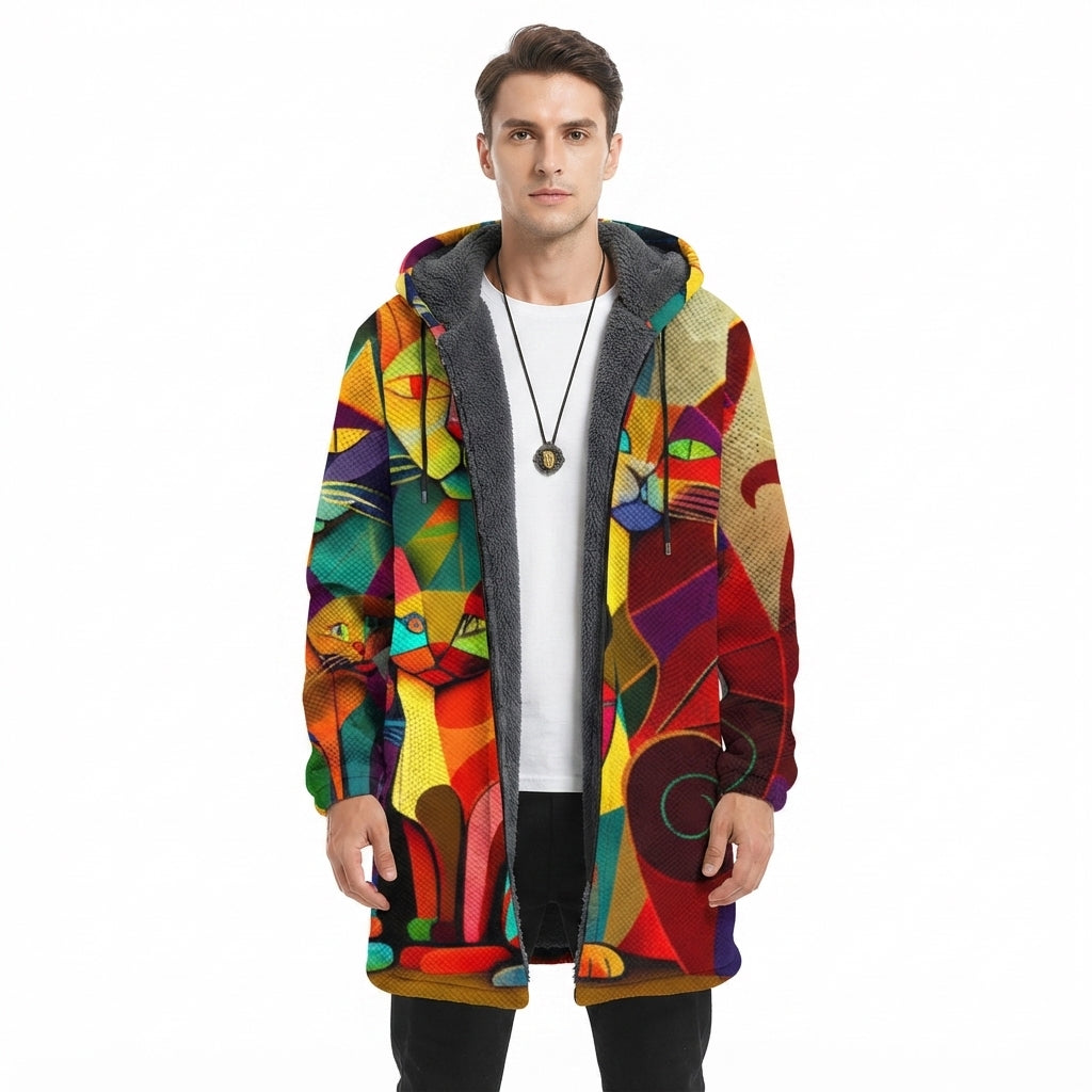 Veste Homme en Tricot avec Imprimé Artistique