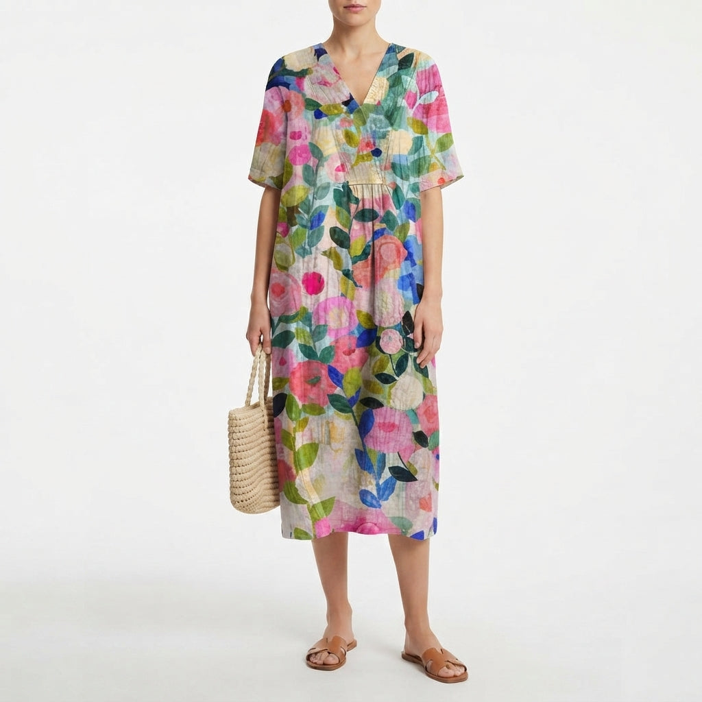 Robe d'été florale pour femme flatteuse