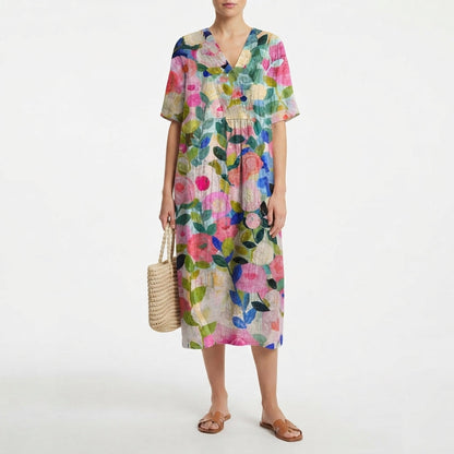 Robe d'été florale pour femme flatteuse