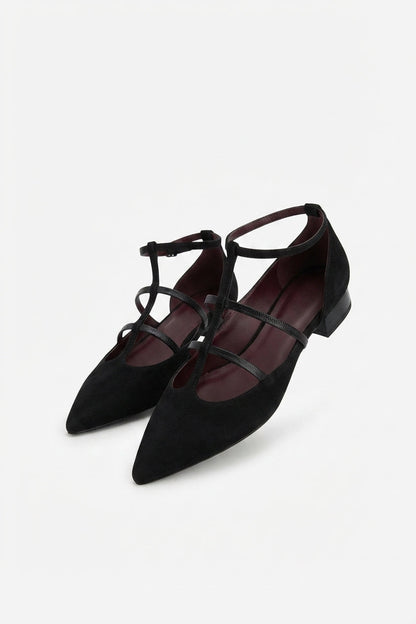 Ballerines à Talons avec Rubans