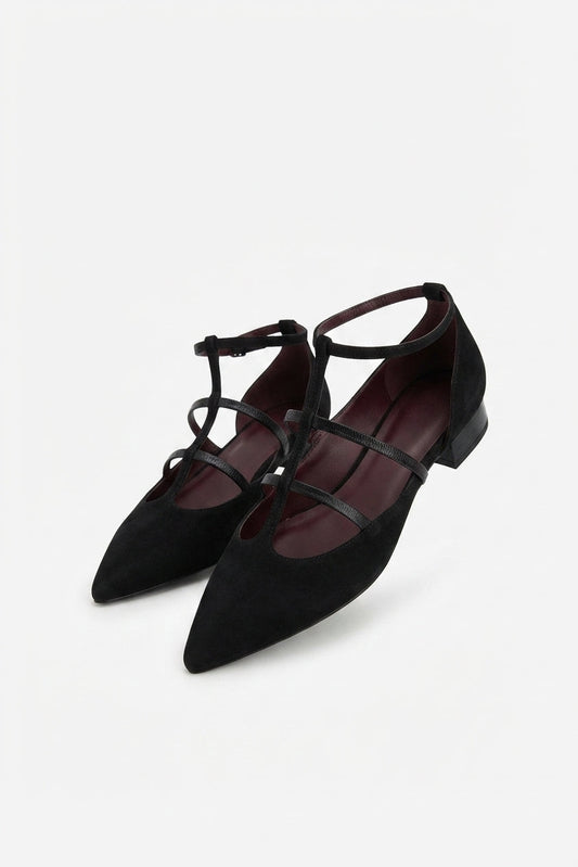 Ballerines à Talons avec Rubans