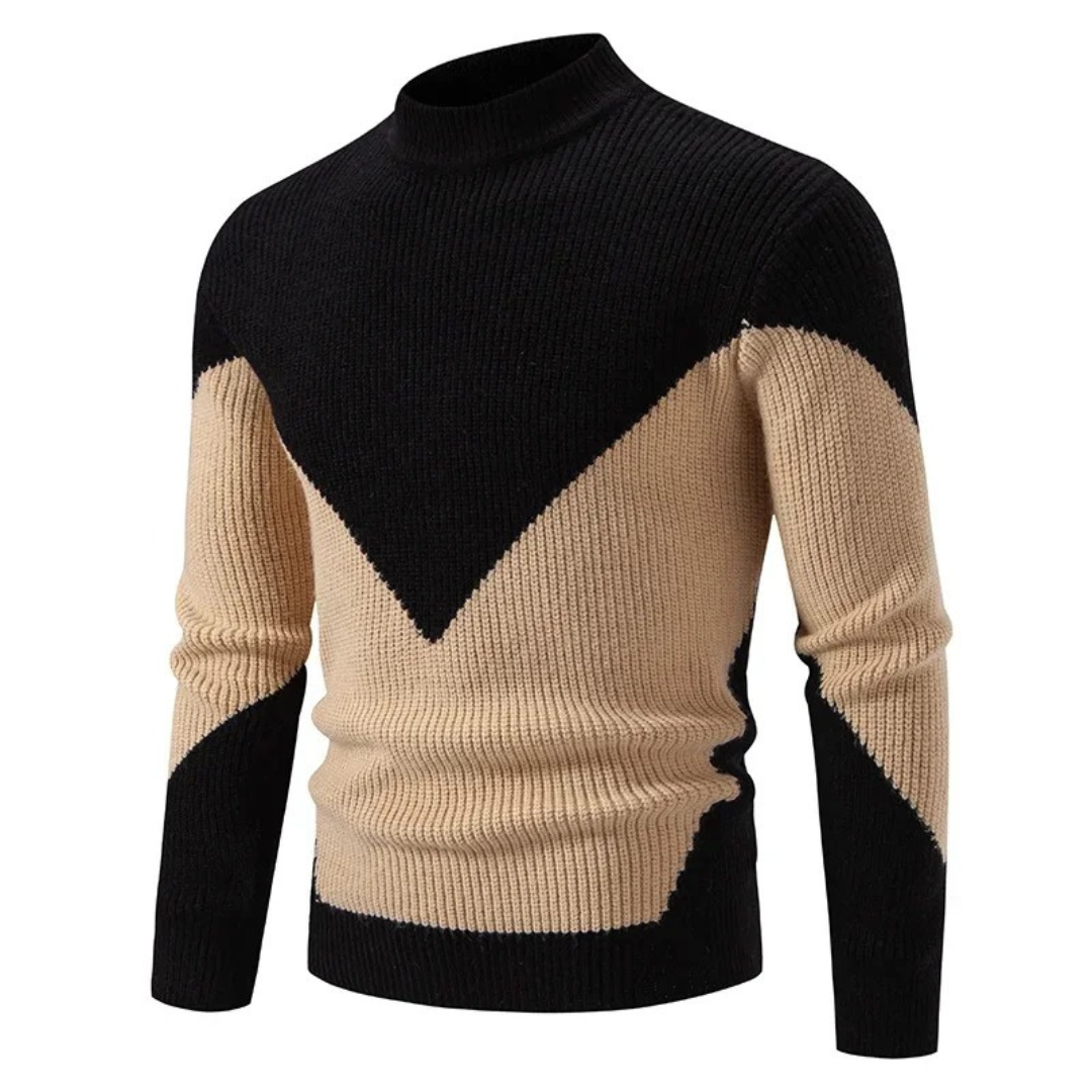 Pull à Col Montant à Motif Géométrique pour Homme