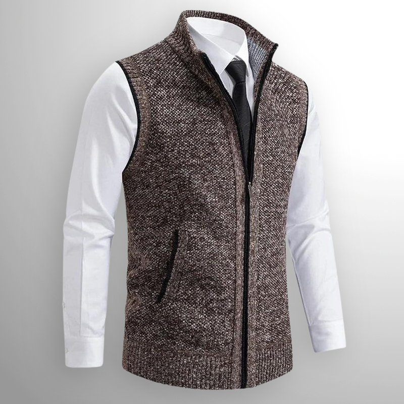 Bodywarmer Zippé en Maille pour Homme