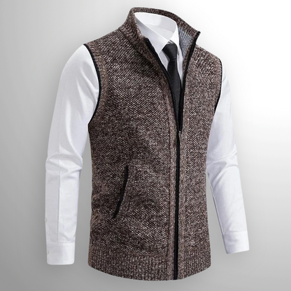 Bodywarmer Zippé en Maille pour Homme