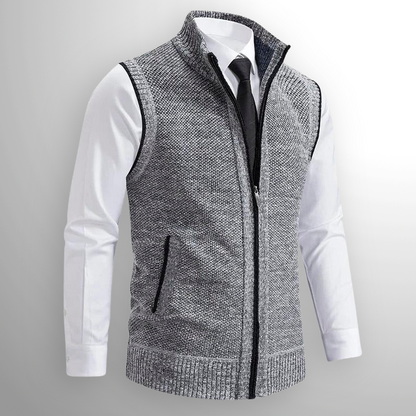 Bodywarmer Zippé en Maille pour Homme