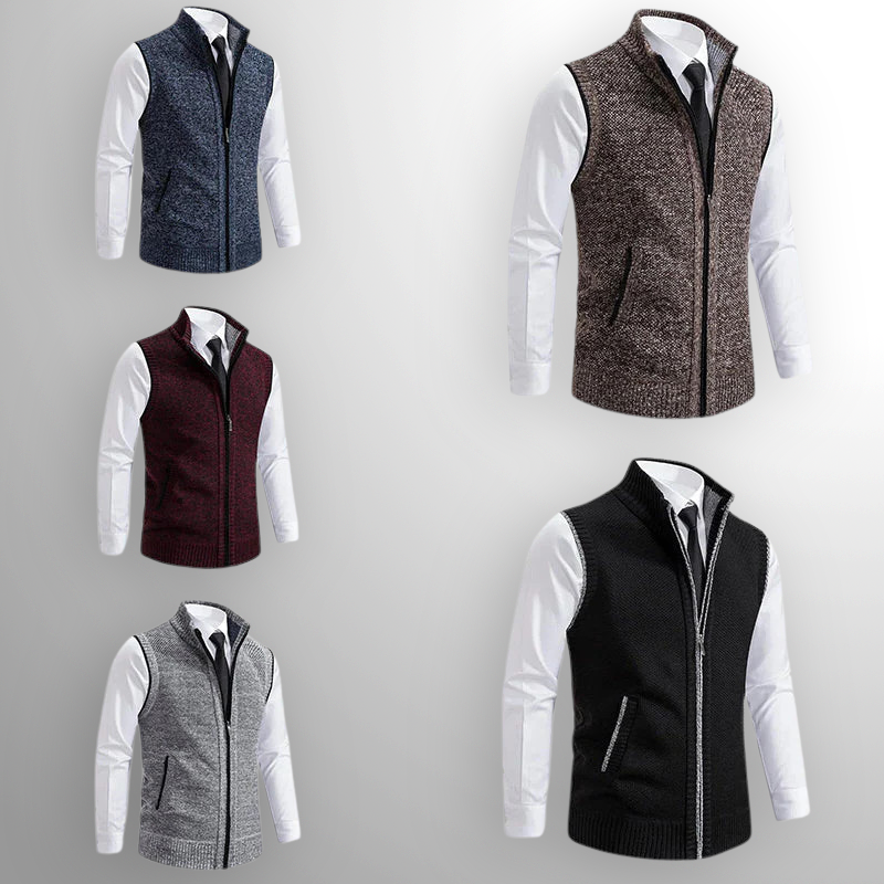 Bodywarmer Zippé en Maille pour Homme